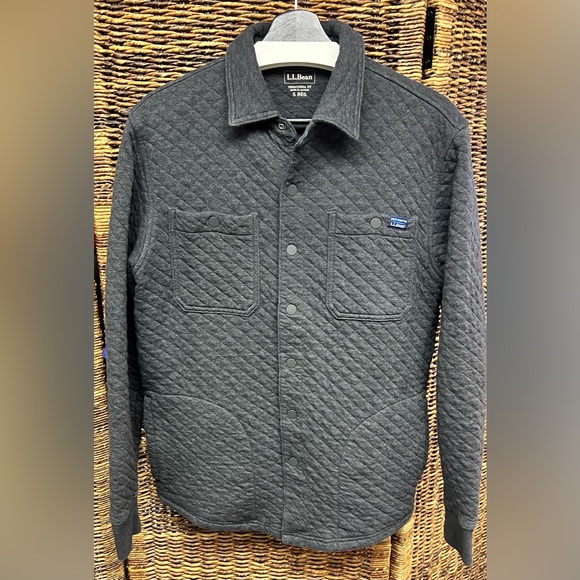 L.L. Bean Men's Quilted Grey Button Up- Small Traditional Fit